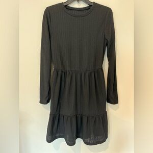 Crew Neck Stretchy Long Sleeve Pencil Dress